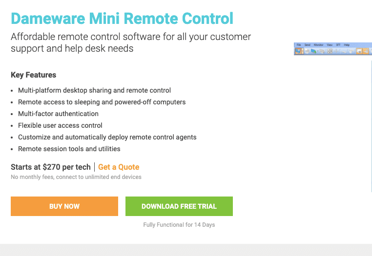 Dameware Mini Remote Control 