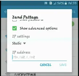 Failed To Obtain IP Address" in Android