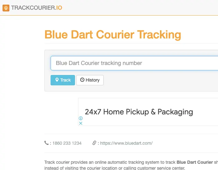Blue Dart Courier Tracking By Trackcourier.io