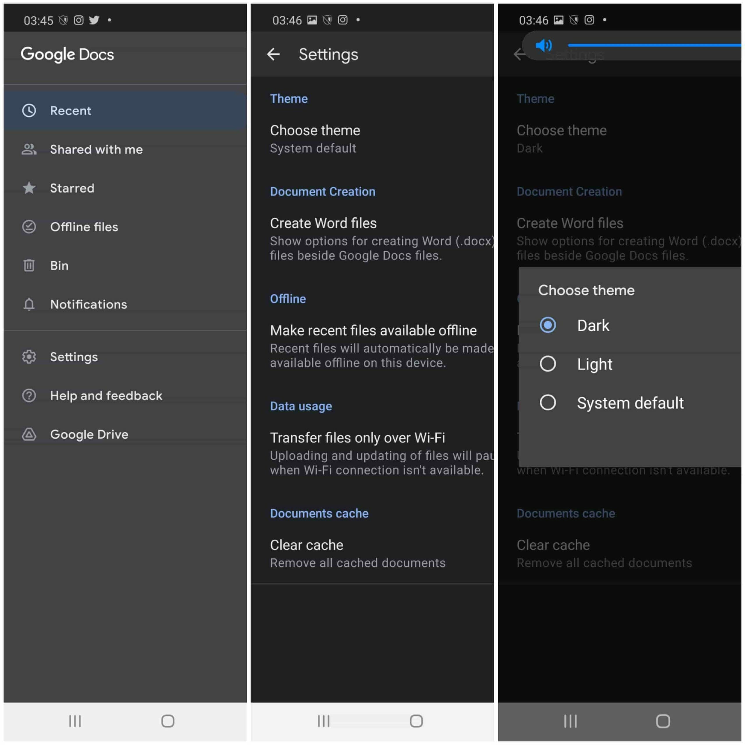 Google Docs, Sheet And Slide Dark Mode In Android & IOS