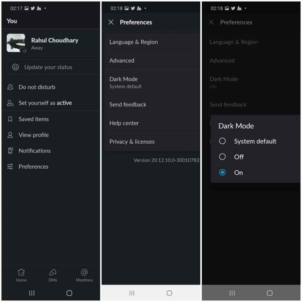 Slack Dark Mode For Android
