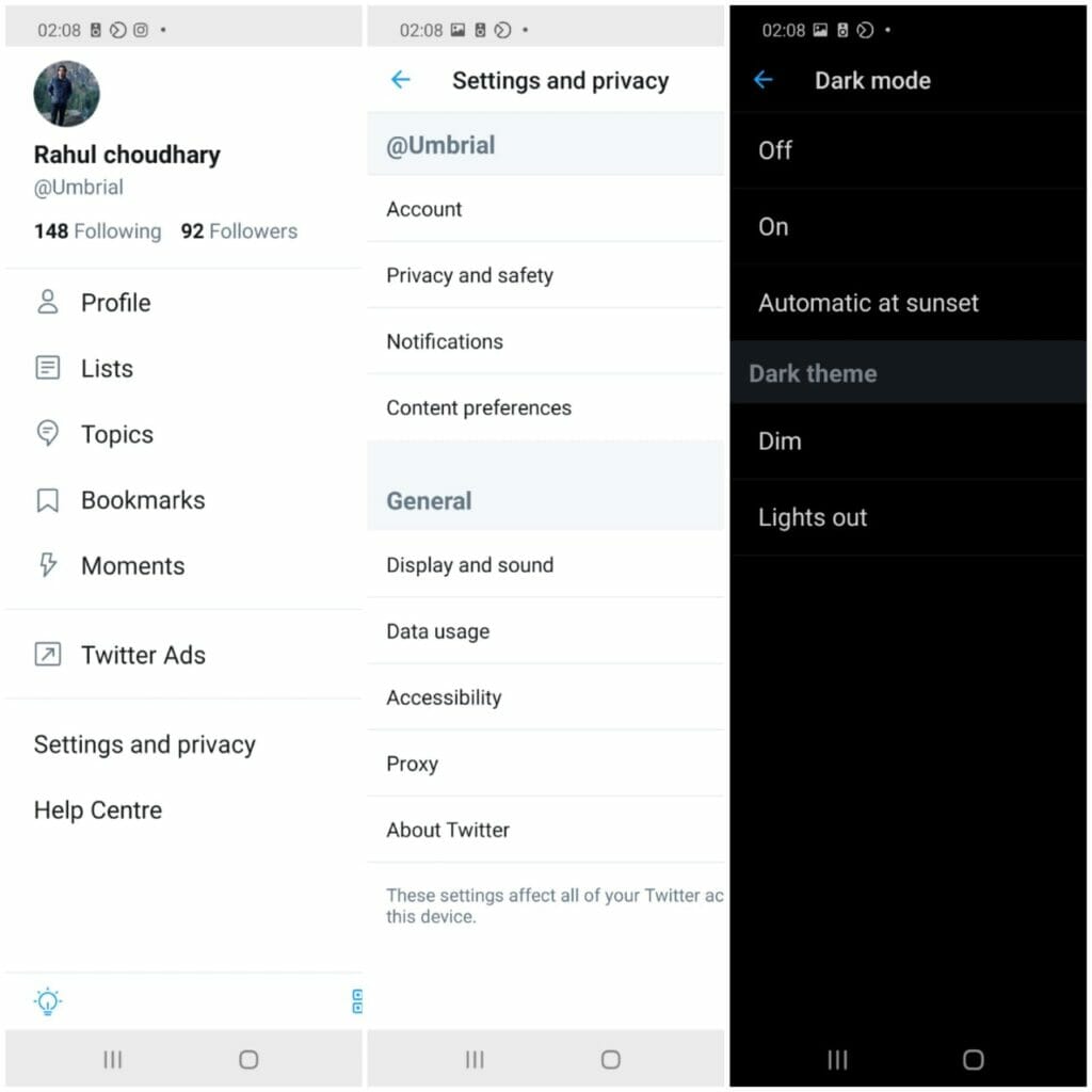 Twitter Dark Mode For Android
