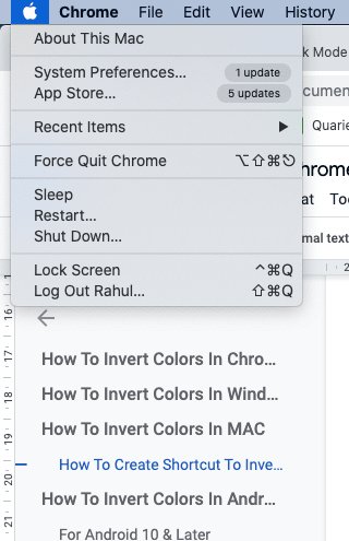 How To Invert Colors In MAC