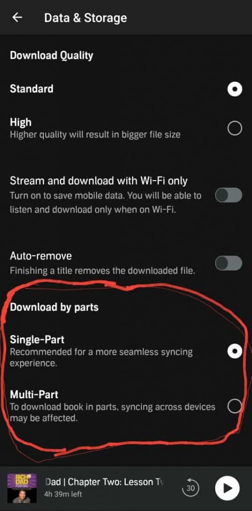 Update The Download By Part Settings