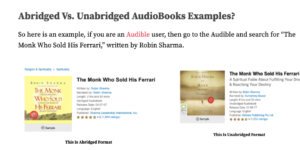 What is the difference between abridged & unabridged audiobooks?