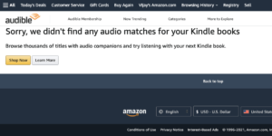 Why can’t I locate an audio companion in the Kindle?