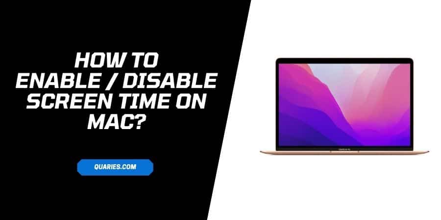 How To Enable / Disable Screen Time On MAC