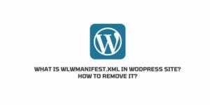 What is wlwmanifest.xml In Your WodPress Site? And How To Remove it?