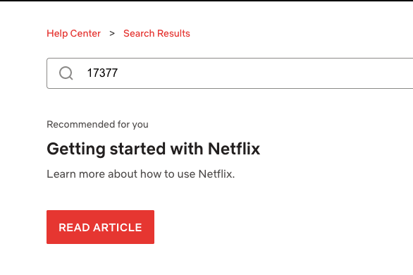 Netflix Error Code CM 17377