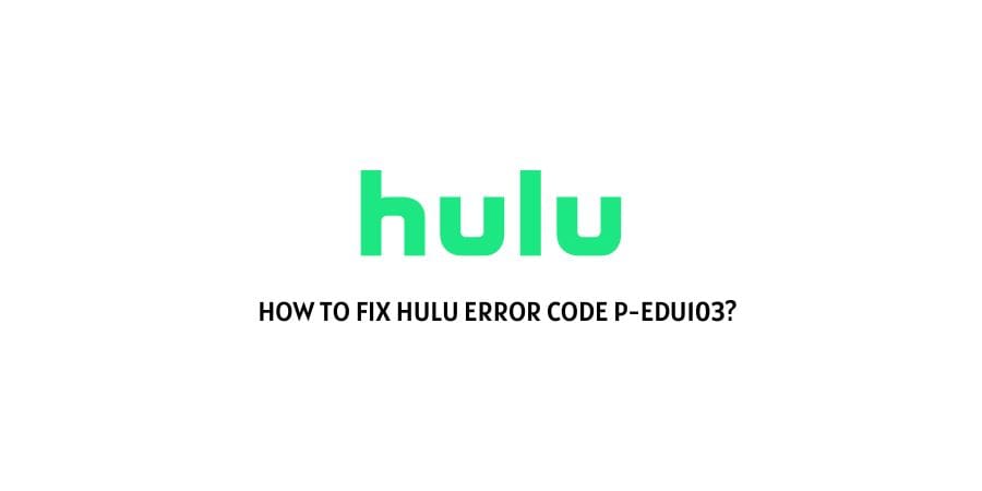 Hulu Error P-EDU103