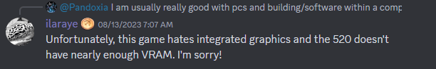 Palia Showing Error on "Intel HD Graphics 520"
