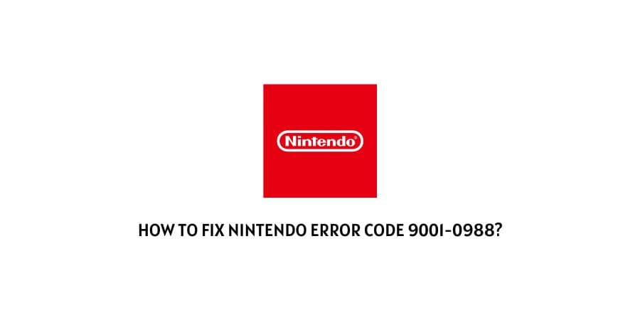 Nintendo Error Code 9001-0988