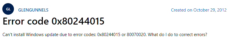 Windows Update Error 80244015