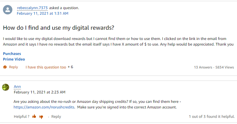 Amazon Digital Rewards