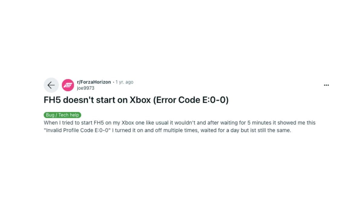 Forza Horizon 4 And 5 Error Code E:0-0