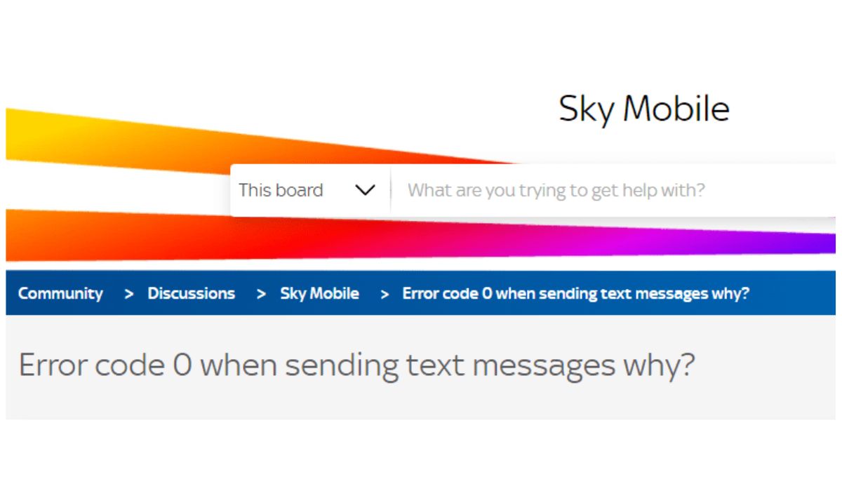 Sky Mobile Error Code 0