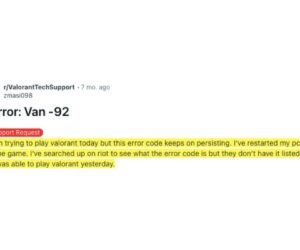 How To Fix VALORANT Error Code VAN 92?