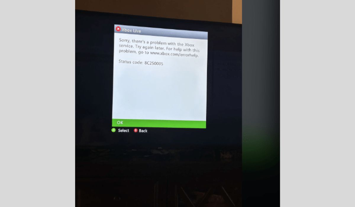 Xbox 360 Error Code 8C250005